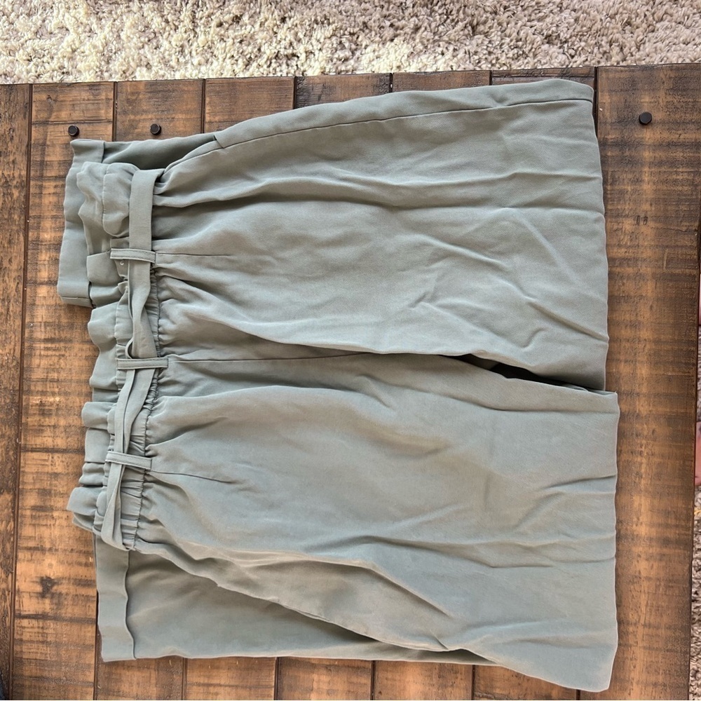 ZARA Trafaluc Collection Paperbag Trouser Olive Green - Picture 7 of 7